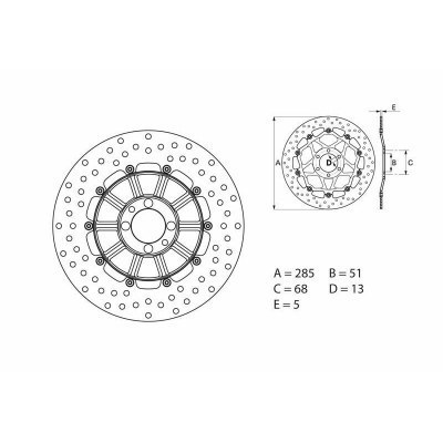 Disco de freno Brembo 68B407D3 68B407D3