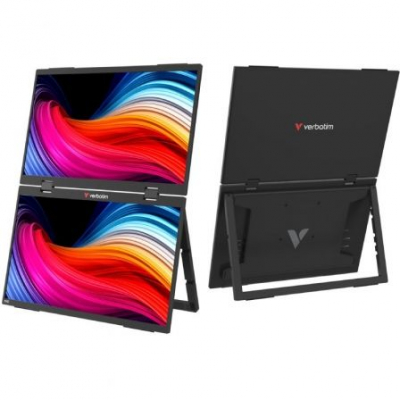 Monitor Portátil Táctil Verbatim Duo Essentials 15.6 + 15.6/ Full HD/ Multimedia/ Negro