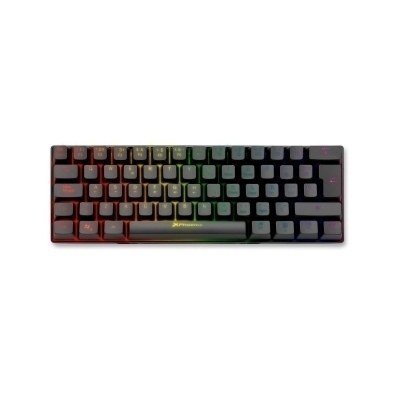 Teclado phoenix mirage mecánico gaming rgb mirage 60% negro con cable usb tkl