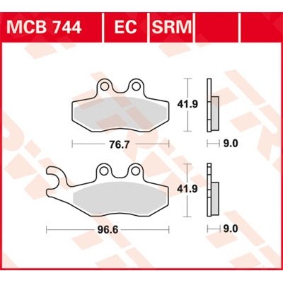 Pastillas de freno sinterizadas scooter serie SRM TRW MCB744SRM