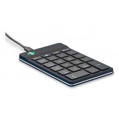 Teclado numérico R-Go Numpad Break, teclado numérico ergonómico con software de pausa, con cable, negro