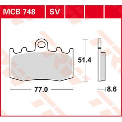 Pastillas de freno metal sinterizado SV TRW MCB748