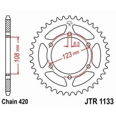 Corona JT SPROCKETS acero estándar 1133 - Paso 420 JTR1133.52