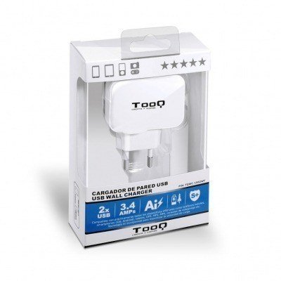 CARGADOR PARED USB TOOQ TQWC-11S02WT 2xUSB 3.4 BLANCO