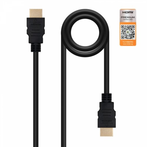 CABLE HDMI V2.0 4K@60Hz 18Gbps, A/M-A/M, NEGRO, 1 M