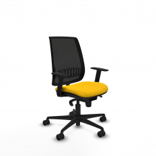 Piqueras y Crespo Alares sincro malla negra bali amarillo brazos 1D base nailon ruedas 65 mm nailon