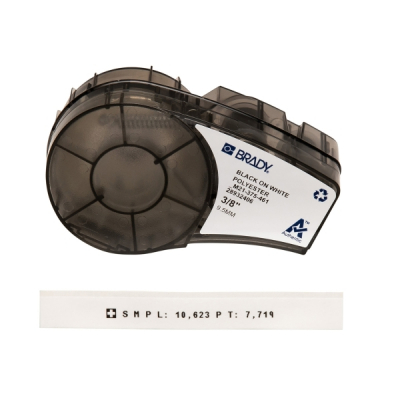Brady M21-375-461-AW Cinta de Etiquetas Original Poliester - Texto Negro sobre Fondo Blanco - Ancho 9.53mm x 6,40m