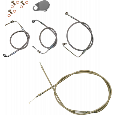 Kit líneas de freno/cables de manillar trenzados inoxidable estándar LA CHOPPERS LA-8155KT-13