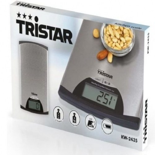 Báscula de Cocina Electrónica Tristar KW-2435/ hasta 5kg/ Gris