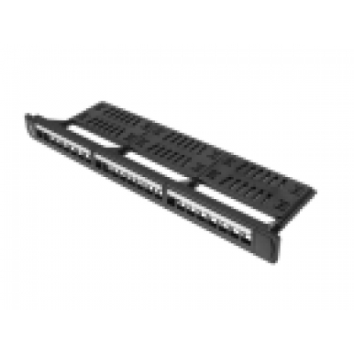 PATCH PANEL LANBERG 24 PUERTOS 1U RACK 19 ORGANIZADOR MODULOS KEYSTONE NEGRO
