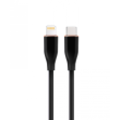 CABLE DE CARGA Y DATOS GEMBIRD USB TIPO-C A 8 PINES DE SILICONA PREMIUM 1,5M BK