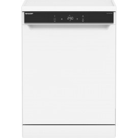 Lavavajillas Sharp QWNA35F44BW, 60 cm, 14 servicios, clase B, 65 kWh/100 ciclos, 44dB, 3ª bandeja, media carga, 8 programas, Inverter, apertura...