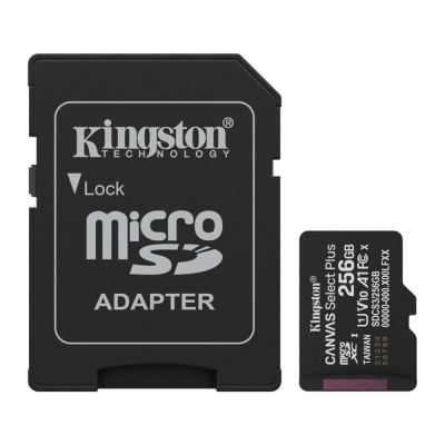 Tarjeta memoria micro secure digital sdxc 256gb kingston canvas select plus clase 10 uhs - 1 + adaptador sd