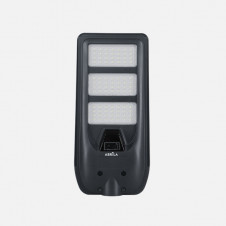 Farola Led Solar Bazan 200w 6500k Gris 2890lm Ip65 C/mando Y Sensor Movimiento Y Crepuscular 50x24x6cm