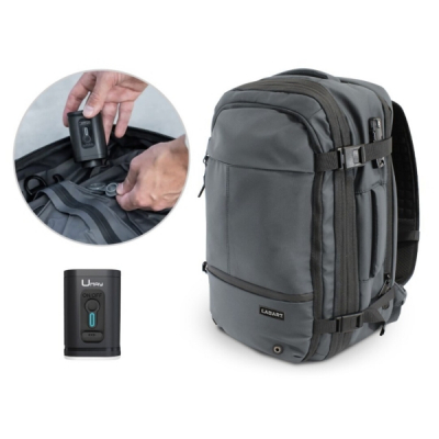 Lagart Mochila de Viaje Vacuum 20L Extensible a 42L - Medidas 48x30x20cm - Vaciador de Aire Incluido - Bolsillo Trasero Anti-robo - Cremallera Lateral Extensible para Mayor Capacidad - Cierre con Cand