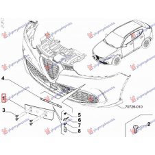 PORTAMATRICULA DELANTERA PLATEADA (PLASTICO)(O)