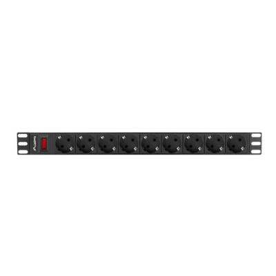 Regleta lanberg 1u 16a 9x schuko rack 19 pulgadas 3m negro