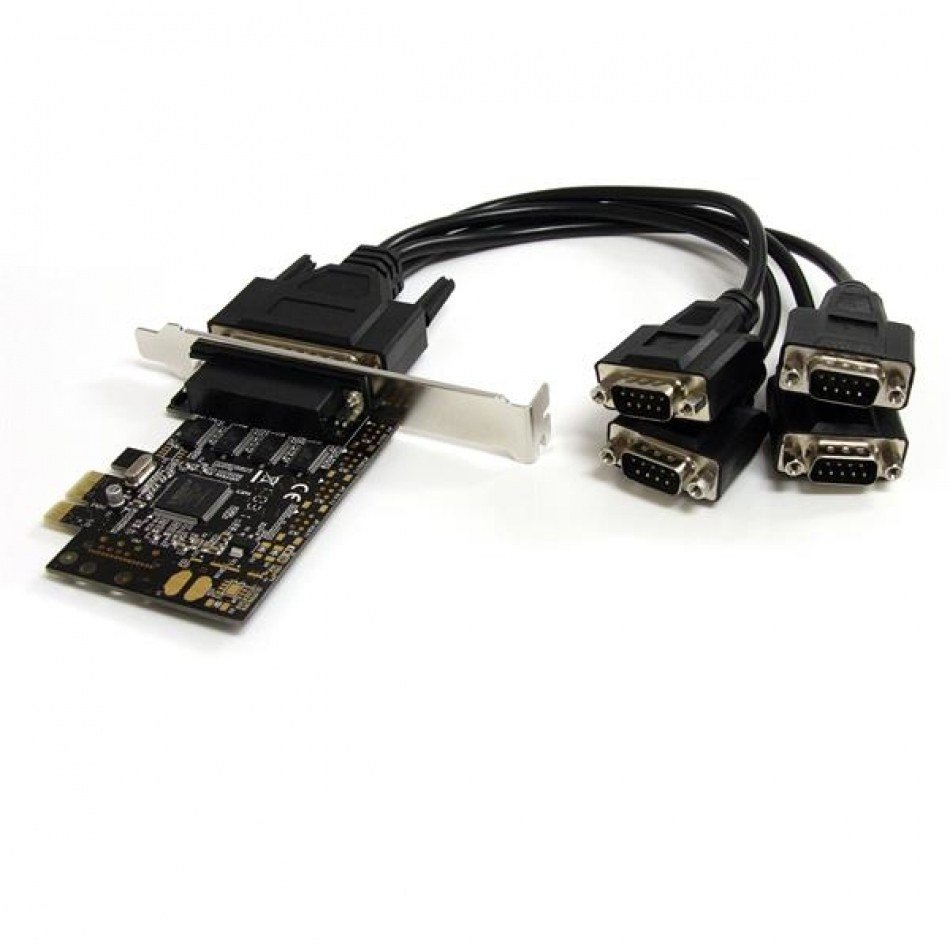 Tarjeta Adaptadora PCI Express PCIe de 4 Puertos Serie con Cable Multiconector RS232 Serial