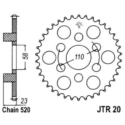 Corona JT 20 de acero con 41 dientes JTR20.41