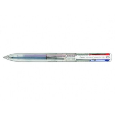 Pilot Boligrafo de Bola Retractil Super Grip G4 - 4 Colores - Punta 1.0mm - Trazo 0.27mm - Cuerpo Transparente