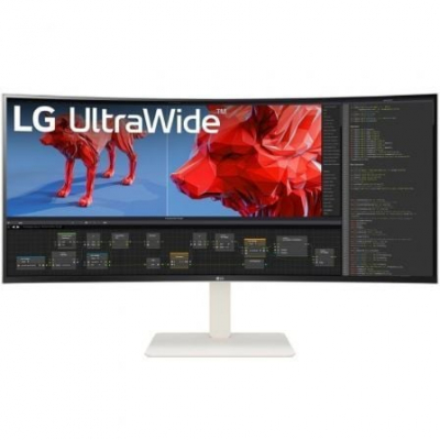 Monitor profesional ultrapanorámico curvo LG 38BR85QC-W - 38 WQHD+ | Multimedia | Regulable en altura | Color blanco