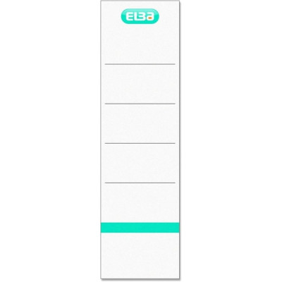 Etiquetas para archivadores Elba - Pack 10 unidades | 80mm de ancho | Cartón resistente | Color blanco