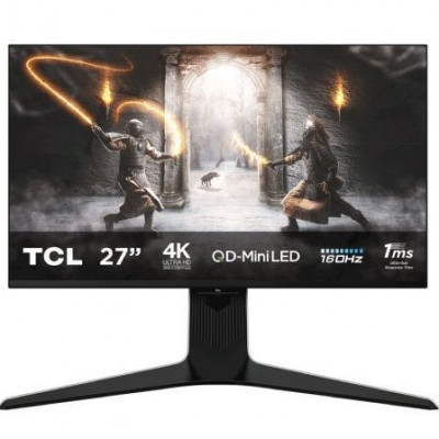 Monitor Gaming TCL 27R83U 27/ 4K/ 1ms/ 160Hz/ VA/ Multimedia/ Regulable en altura/ Blanco y Negro