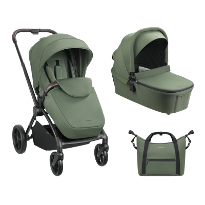 Carrito de bebé 2en1 con capazo Kara Verde Militar 2025