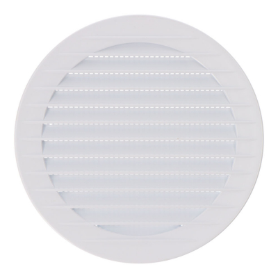 Rejilla ventilación redonda empotrable con mosquitera ø120mm abs blanca