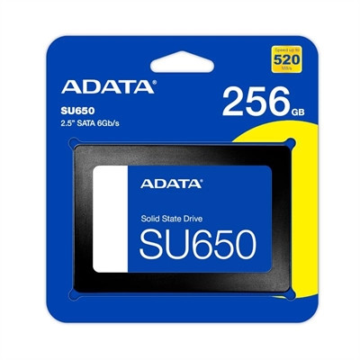 Disco duro interno solido ssd adata ultimate su650 256gb 2.5 pulgadas sata3