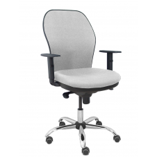 Piqueras y Crespo Silla Jorquera respaldo bali gris claro asiento bali gris claro base cromada y ruedas parqu