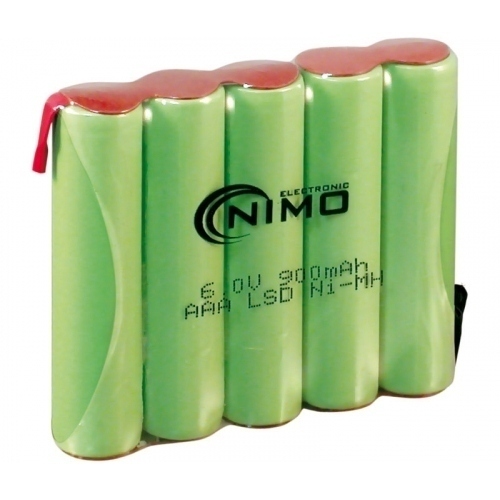 Bateria NI-MH 6V 900mAh AAAX5 Terminales Soldar