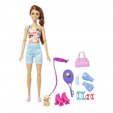Muñeca barbie mattel conjunto entrenamiento y cachorrito