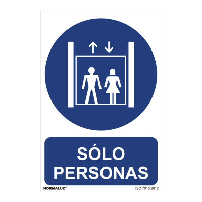Cartel solo personas (pvc 0,7mm) 30x40cm normaluz
