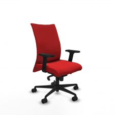 Piqueras y Crespo Albacete confidente sincro similpiel rojo brazos 2D base nailon ruedas 65 mm nailon