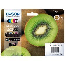CARTUCHO TINTA EPSON MULTIPACK 202XL 5 COLORES 47.2ML KIWI C13T02G74010