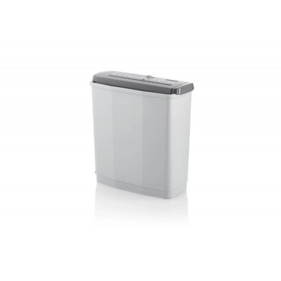 Dahle PaperSAFE 60 Destructora de Papel Manual Corte en Tiras P-2 - Destruye hasta 6 Hojas a la Vez - Capacidad de la Papelera 11L - Apta para Papel y Tarjetas - Color Blanco/Gris