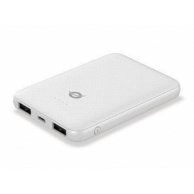 Conceptronic Bateria Externa 5000mAh - Indicadores Led - 2x USB 2.0 5V 2A - Carga Simultanea - Color Blanco