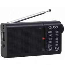 Radio Portátil Qubo RS-2/ con Cable/ a Pilas/ Negra