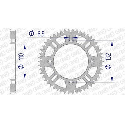 Corona AFAM aluminio ultraligera autolimpiable 72102 - Paso 428 72102+47