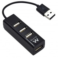 Ewent EW1123 MINI-HUB USB 4 Puertos Negro