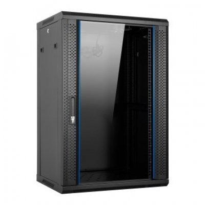 ARMARIO MURAL 19 AITEN DATA 18U AI6618 600 x 600 x 903 2L COLOR NEGRO PUERTA DE CRISTAL TEMPLADO IN