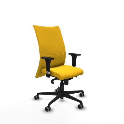 Albacete confidente XL sincro similpiel amarillo brazos 1D cromados base nailon ruedas 65mm engomadas