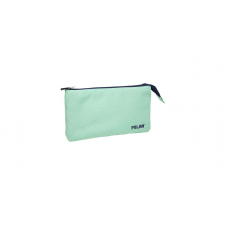 Milan Serie 1918 Estuche Portatodo 5 Compartimentos - Tejido Resistente a las Roturas y Rasgaduras - Medidas 22x12x4cm - Color Verde