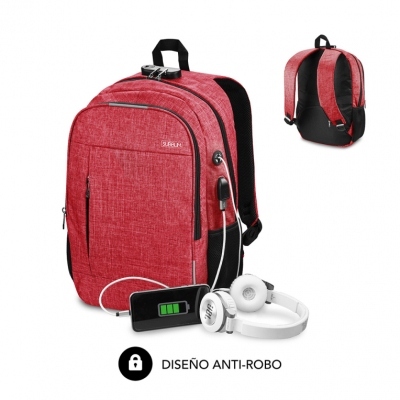 MOCHILA SUBBLIM URBAN LOCK BACKPACK 16 RED