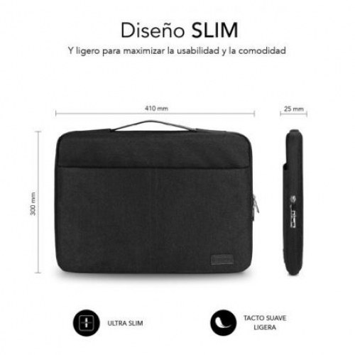 Maletín Subblim Elegant Laptop Sleeve para Portátiles hasta 14/ Negro