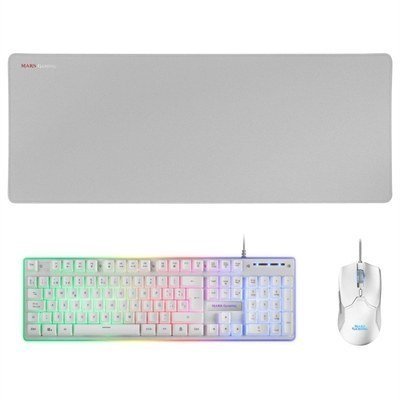 Kit teclado + raton mars gaming mcpx rgb blanco + alfombrilla