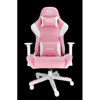 Talius silla Dragonfly gaming white/pink, 2D, butterfly, base nylon, ruedas 60mm nylon, gas clase 4