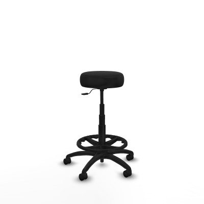 Tolosa giratorio similpiel negro base poliamida ruedas nailon 50mm aro nailon