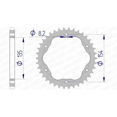 Corona AFAM aluminio 51803 - Paso 525 51803-39